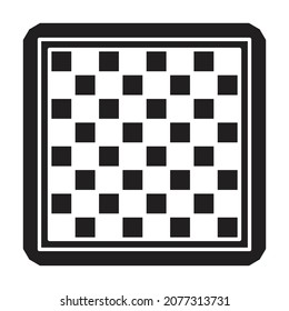 Icono vectorial negro del juego de ajedrez.Ilustración vectorial negra del tablero. Ilustración aislada del icono del juego de ajedrez sobre fondo blanco.