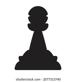 Chess game black vector icon.Black vector illustration of pawn. Isolated illustration of chess game icon on white background.