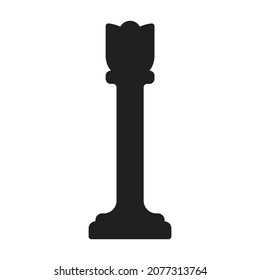Chess game black vector icon.Black vector illustration of rook. Isolated illustration of chess game icon on white background.