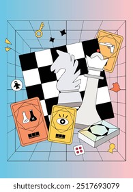 Chess game board game poster