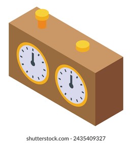 Chess game clock icon isometric vector. Classic child classroom. Best recreation