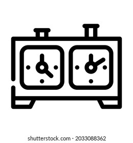 chess game clock line icon vector. chess game clock sign. isolated contour symbol black illustration