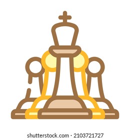 chess game color icon vector. chess game sign. isolated symbol illustration