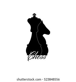 Chess. Game of chess. Chess figure silhouette. Chess knight. Chessman