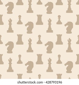 Chess game figures seamless colorful pattern 