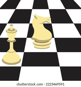 Chess game ground and pieces. Vector