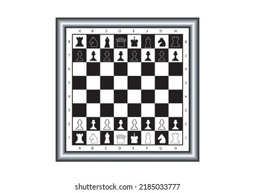
Chess game icon, with the board and its figures in black and white