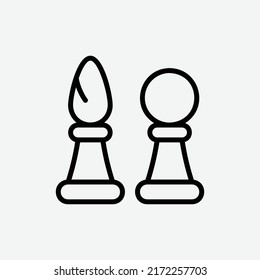  chess game icon, isolated games outline icon in light grey background, perfect for website, blog, logo, graphic design, social media, UI, mobile app