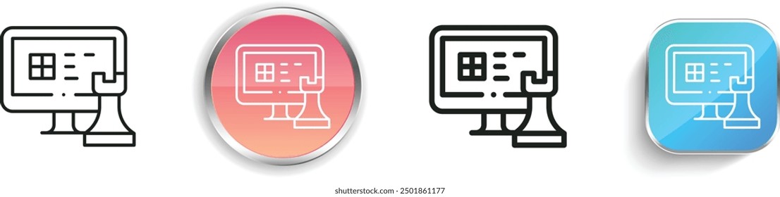 chess game icon. Thin Linear, Regular and Button Style Design Isolated On White Background