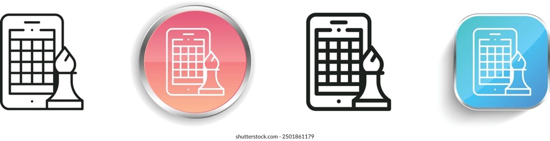 chess game icon. Thin Linear, Regular and Button Style Design Isolated On White Background