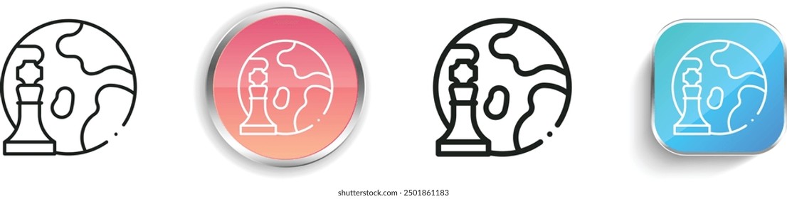 chess game icon. Thin Linear, Regular and Button Style Design Isolated On White Background