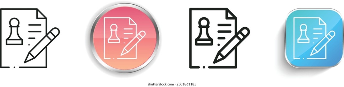 chess game icon. Thin Linear, Regular and Button Style Design Isolated On White Background