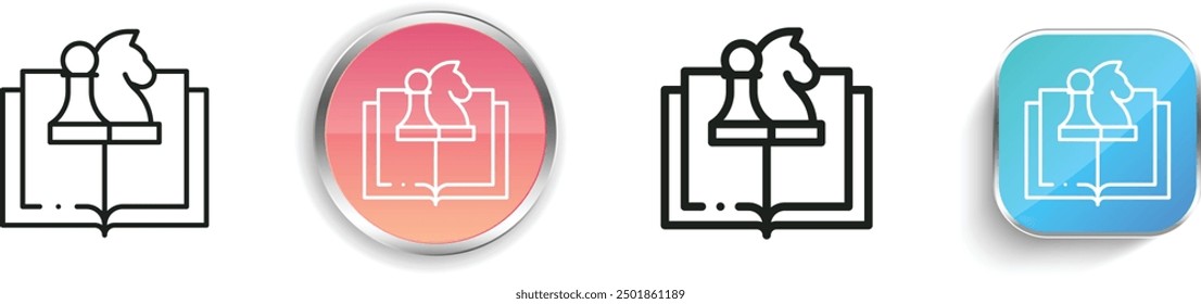 chess game icon. Thin Linear, Regular and Button Style Design Isolated On White Background