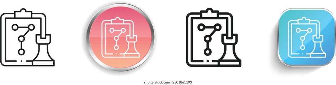 chess game icon. Thin Linear, Regular and Button Style Design Isolated On White Background