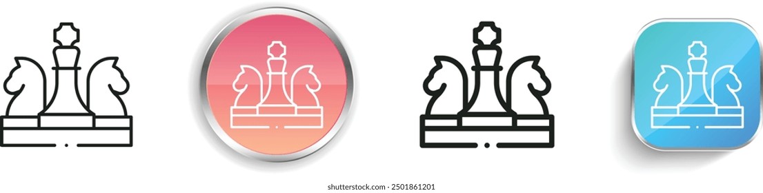 chess game icon. Thin Linear, Regular and Button Style Design Isolated On White Background