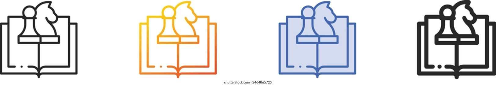 chess game icon.Thin Linear, Gradient, Blue Stroke and bold Style Design Isolated On White Background