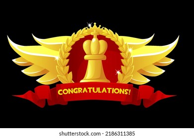 CHESS GAME and King chess figure for chess strategy board game. Congratulations Chess award