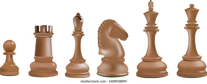 chess game king queen bishop tower horse and pawn