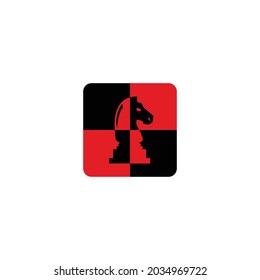 Chess Game Knight Horse Abstract Mark Pictorial Emblem Logo Symbol Iconic Creative Modern Minimal Editable in Vector Format