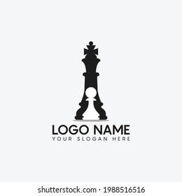 Chess game logo design template
