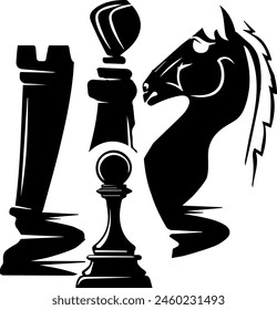 chess game logo design vector