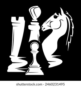 chess game logo design vector