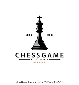 Chess Game Logo Simple Chess Piece Design Minimalist Silhouette Illustration