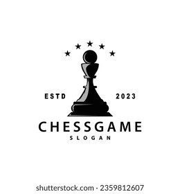 Chess Game Logo Simple Chess Piece Design Minimalist Silhouette Illustration