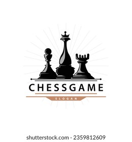 Chess Game Logo Simple Chess Piece Design Minimalist Silhouette Illustration