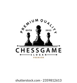 Chess Game Logo Simple Chess Piece Design Minimalist Silhouette Illustration