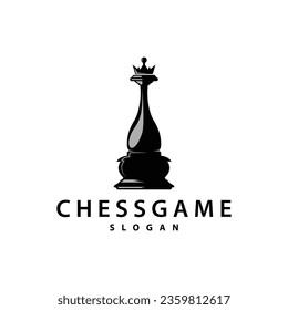 Chess Game Logo Simple Chess Piece Design Minimalist Silhouette Illustration