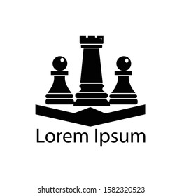 chess game logo vector. chess match symbol icon.