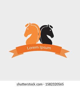 chess game logo vector. chess match symbol icon.