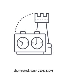 Chess game - modern black line design style icon