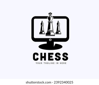 chess game network logo design template illustration inspiration