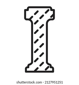 Chess game outline vector icon.Outline vector illustration of rook. Isolated illustration of chess game icon on white background.