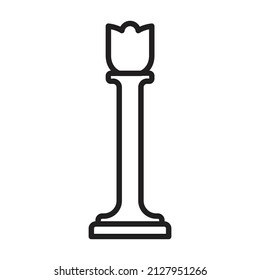 Chess game outline vector icon.Outline vector illustration of king. Isolated illustration of chess game icon on white background.