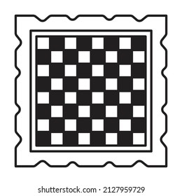 Chess game outline vector icon.Outline vector illustration of board. Isolated illustration of chess game icon on white background.