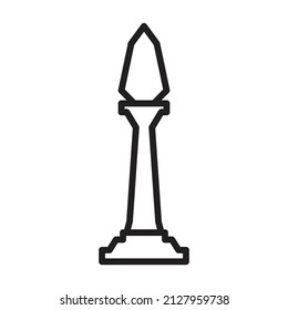 Chess game outline vector icon.Outline vector illustration of knight. Isolated illustration of chess game icon on white background.