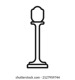 Chess game outline vector icon.Outline vector illustration of king. Isolated illustration of chess game icon on white background.