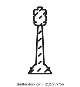 Icono vectorial del contorno del juego de ajedrez.Ilustración vector de contorno del rey. Ilustración aislada del icono del juego de ajedrez sobre fondo blanco.