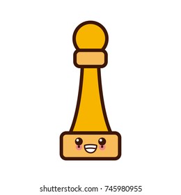 Chess game piece cute kawaii cartoon