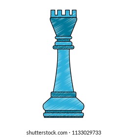 Chess game piece scribble pop colors