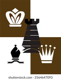 chess, game, pieces, horse, pawn, checkmate, board, entertainment, leisure, colors, picture, landscape, vector, illustration