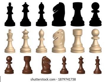 Chess game pieces vector design illustration isolated on white background