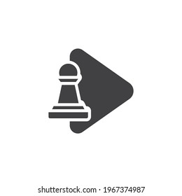 Chess game play vector icon. filled flat sign for mobile concept and web design. Pawn chess play glyph icon. Symbol, logo illustration. Vector graphics