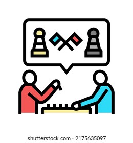 chess game playing gamer color icon vector. chess game playing gamer sign. isolated symbol illustration
