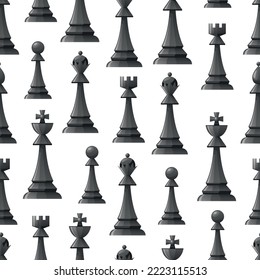 Chess game seamless pattern cover background abstract design element concept illustration