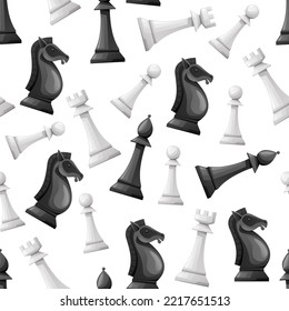 Chess game seamless pattern print wallpaper abstract concept. Vector graphic design illustration element

