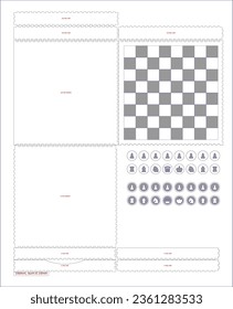 Chess game with sliding  drawer box Cnc. laser cut Material thickness 3 mm No glue Vector illustration.